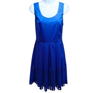Brixon Ivy Laser Cut Dress Sleeveless Cobalt Blue Small Cocktail Party Spring